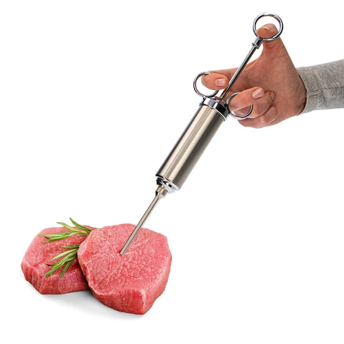 Nerūsējošā tērauda marinādes šļirce 60 ml + 2 adatas - 8