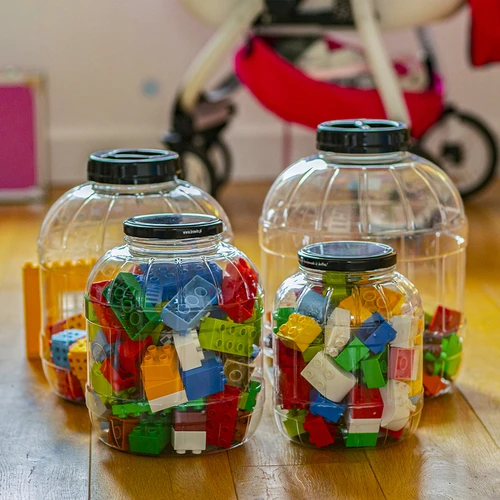 Nesaplīstoša, daudzfunkcionāla burka ar melnu skrūvējamo vāciņu, 5 l - 11