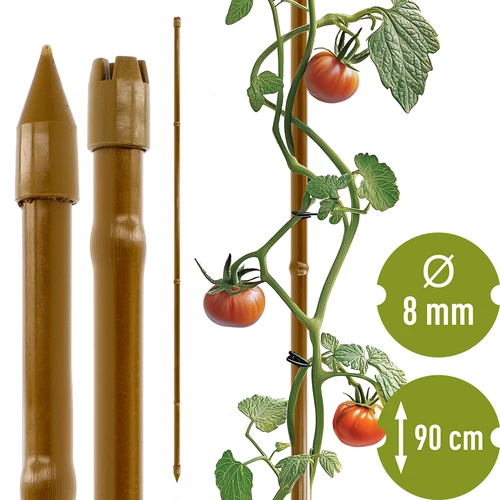 Pārklāts tērauda augu balsts bambusa formā, 90 cm x 8 mm