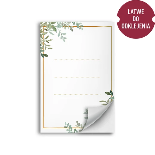 Pašlīmējošas etiķetes 60 x 90 mm pudelēm, burkām, dāvanām, floristisks motīvs - 20 gab. - 2