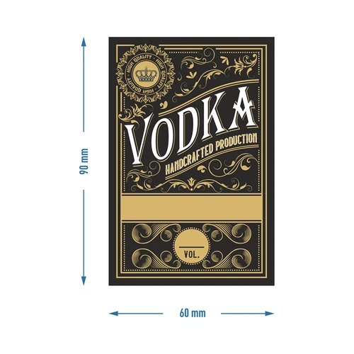 Pašlīmējošas etiķetes 60x90 mm pudelēm, degvīnam, melnas, 20 gab. - 4