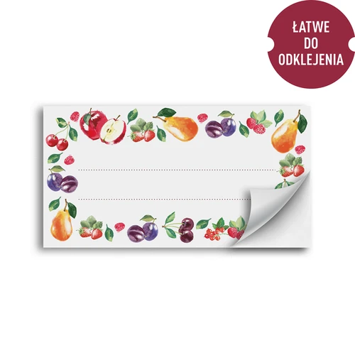 Pašlīmējošas etiķetes ar augļu motīvu 85/45 mm - 20 gab. - 2