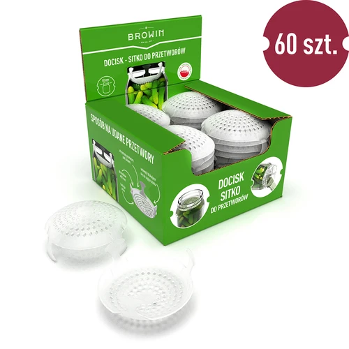 Piespiedējs - siets konservējumiem, skābējumiem un etiķim - burkām fi 82 - 9