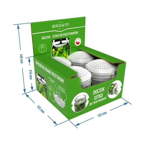 Piespiedējs - siets konservējumiem, skābējumiem un etiķim - burkām fi 82 - 10