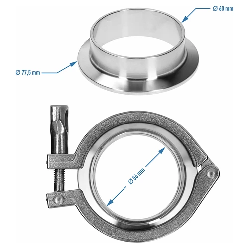 Pilns Tri-Clamp savienojums 77,5 x 60 mm - 5