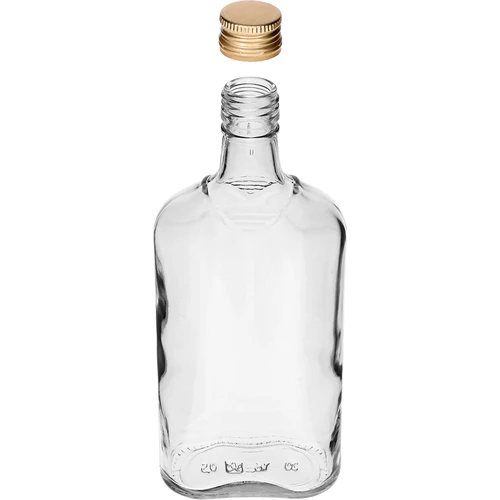 Plakanā pudele 500 ml ar skrūvējamu vāciņu, 6 gab. - 6