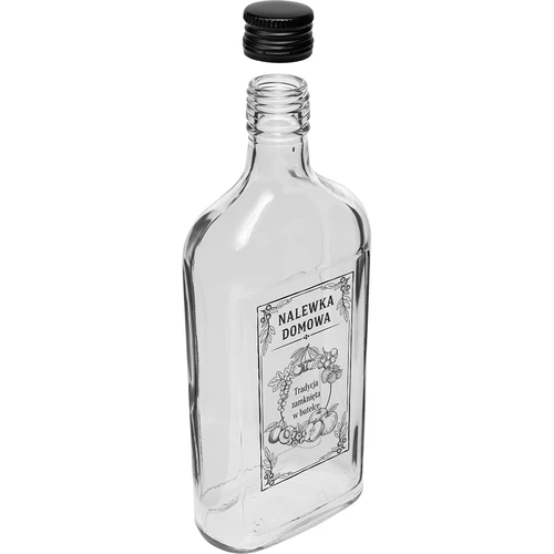 Plakanā pudele (flakons) 500 ml ar skrūvējamu korķi, uzdruka "Mājas uzlējums", 1 gab. - 3