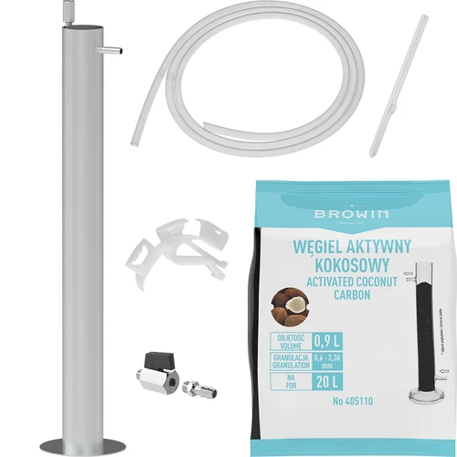 Premium klases nerūsējošā tērauda filtrācijas kolonna, komplektā piederumi un aktīvā ogle