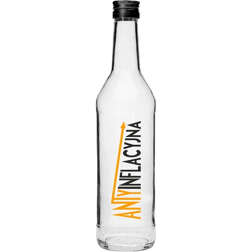 Pudele 0,5 l ar skrūvējamu vāciņu un apdruku Pretinflācijas – 4 gab. - 5