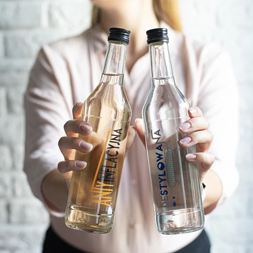 Pudele 0,5 l ar skrūvējamu vāciņu un apdruku Pretinflācijas – 4 gab. - 9