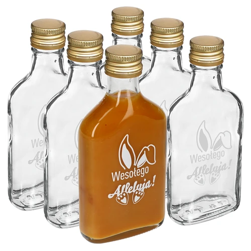 Pudele 200 ml ar skrūvējamu vāciņu, apdruka TRUŠA AUSIS, 6 gab.