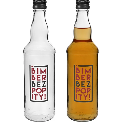 Pudele 500 ml ar skrūvējamu vāciņu un divkrāsu apdruku Kandža bez uzdzeriena - 4 gab. - 6