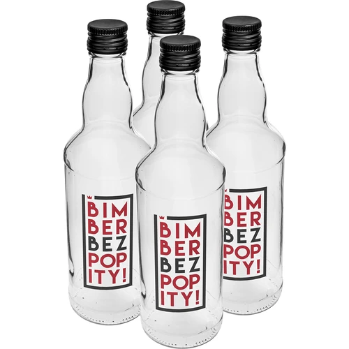 Pudele 500 ml ar skrūvējamu vāciņu un divkrāsu apdruku Kandža bez uzdzeriena - 4 gab. - 2