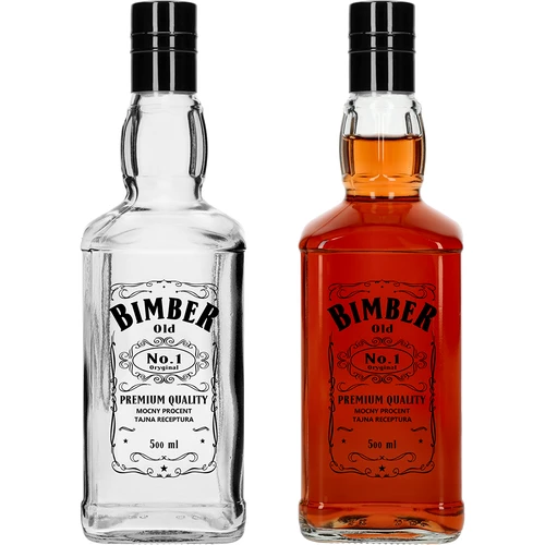 Daniels pudele 500 ml ar skrūvējamu vāciņu, ar apdruku „Bimber OLD”, 1 gab.