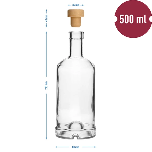 Pudele Gabinetowa 500 ml ar korķi - 6