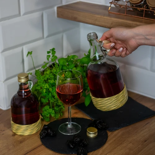 Pudele Gallone 1L pītā apvalkā, ar skrūvējamu vāciņu - 5