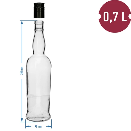 Kapteiņa pudele 700 ml ar skrūvējamu vāciņu, 1 gab. - 4