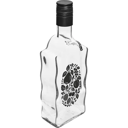 Pudele Klasztorna 500 ml ar skrūvējamo korķi un apdruku „Augļi”, 1. dizains
