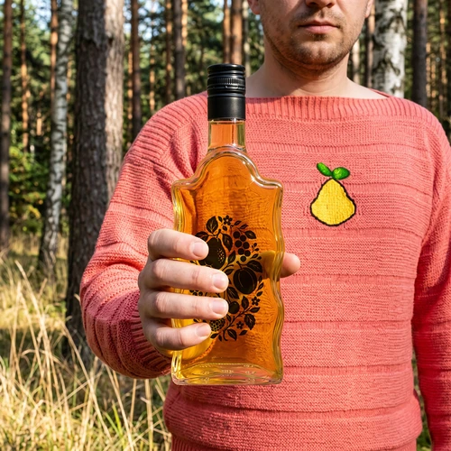 Pudele Klasztorna 500 ml ar skrūvējamo korķi un apdruku „Augļi”, 1. dizains - 8