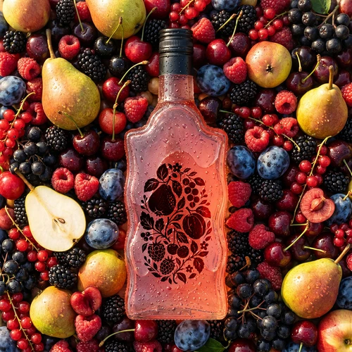 Pudele Klasztorna 500 ml ar skrūvējamo korķi un apdruku „Augļi”, 1. dizains - 6
