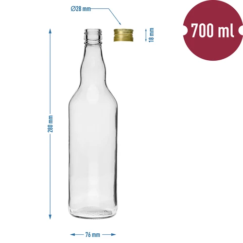Pudele „Monopol” 700 ml ar skrūvējamu korķi - 4 gab. - 6