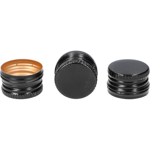 Pudeļu skrūvējamais korķis fi 28/18 mm - melns, 8 gab. - 2