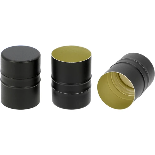 Pudeļu skrūvējamais vāciņš fi28/38, melns, 8 gab. - 2