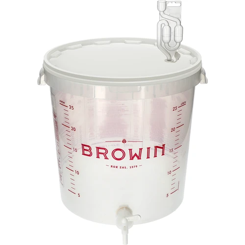 Raudzēšanas trauks 30 L ar apdruku, krāniņu un 3 hidroslēgiem