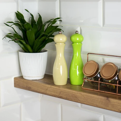 Rokas dzirnaviņas pipariem un sālim, 18 cm, zaļas - 3