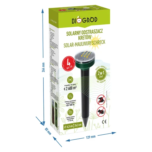 Saules enerģijas kurmju atbaidītājs – efektīva, droša un humāna dārza aizsardzība, 4 gab. komplekts - 10