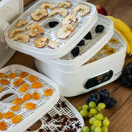 Sēņu, augļu, dārzeņu un garšaugu žāvētājs ar temperatūras regulēšanu, 240 W, balts - 19