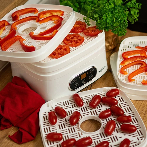 Sēņu, augļu, dārzeņu un garšaugu žāvētājs ar temperatūras regulēšanu, 240 W, balts - 21