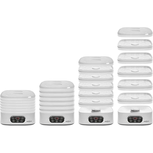 Sēņu, augļu, dārzeņu un garšaugu žāvētājs ar temperatūras regulēšanu, 240 W, balts - 11