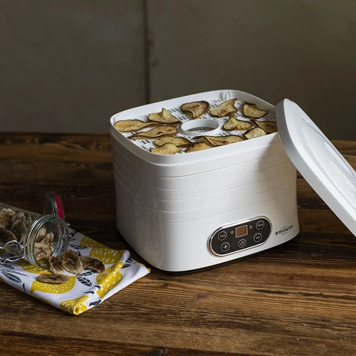 Sēņu, augļu, dārzeņu un garšaugu žāvētājs ar temperatūras regulēšanu, 240 W, balts - 16