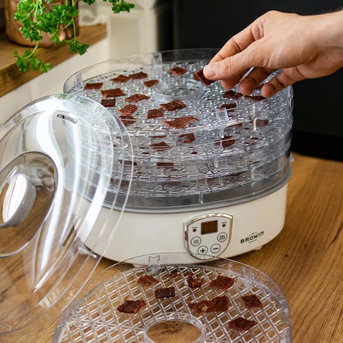 Sēņu, augļu, dārzeņu un garšaugu žāvētājs ar temperatūras regulēšanu, 240 W, caurspīdīgs - 17