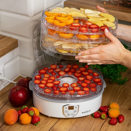 Sēņu, augļu, dārzeņu un garšaugu žāvētājs ar temperatūras regulēšanu, 240 W, caurspīdīgs - 15