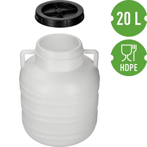 Skābēšanas muca 20 l - balta, ar rokturiem - 3