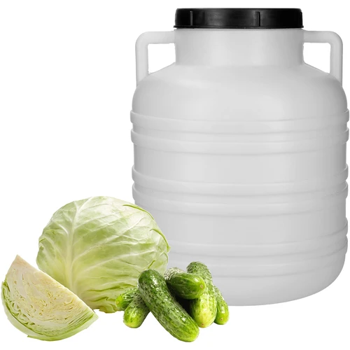 Skābēšanas muca 20 l - balta, ar rokturiem - 4