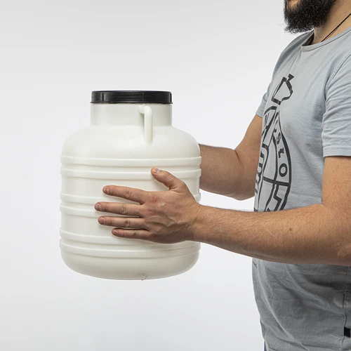 Skābēšanas muca 20 l - balta, ar rokturiem - 9