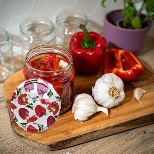 Skrūvējamais vāciņš fi 82/6 ar paprikas zīmējumiem – 10 gab. - 5