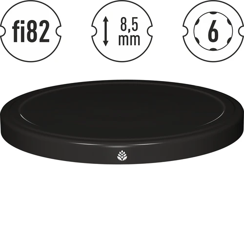 Skrūvējamais vāciņš fi 82/6, melns - 10 gab. - 4