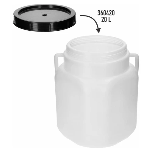 Skrūvējamais vāks kvadrātveida 20 L mucai, fi 19 cm - 3