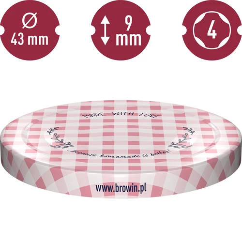 Skrūvējams vāciņš fi 43, rūtiņraksts - 10 gab. - 10