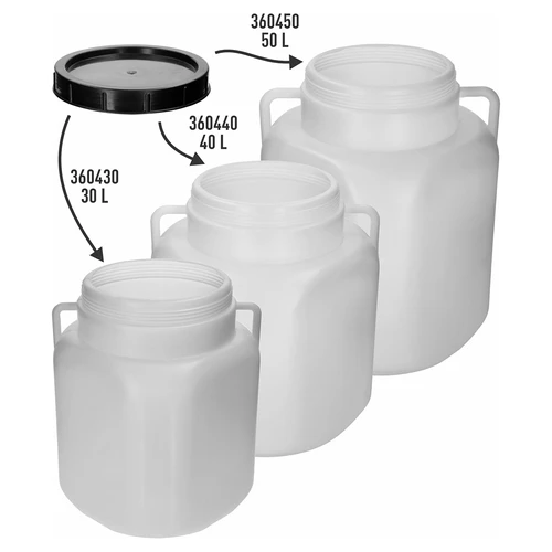 Skrūvējams vāks kvadrātveida mucām 30, 40 un 50 L, Ø 22 cm - 3
