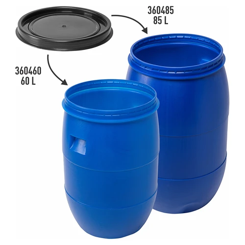 Skrūvējams vāks mucām ar fiksācijas gredzenu, 60 un 85 L, Ø 33,5 cm - 3