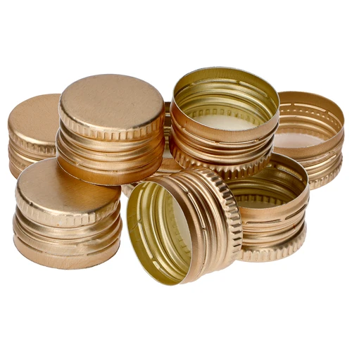 Skrūvkorķis pudelēm fi 28/18 - zelta krāsas - 8 gab.