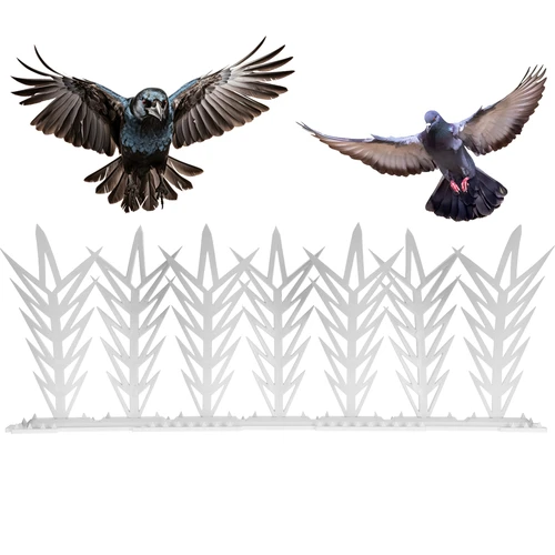 Sloksnes ar tapām putnu atbaidīšanai, dekoratīvas, baltas - no plastmasas, 6 gab. - 4