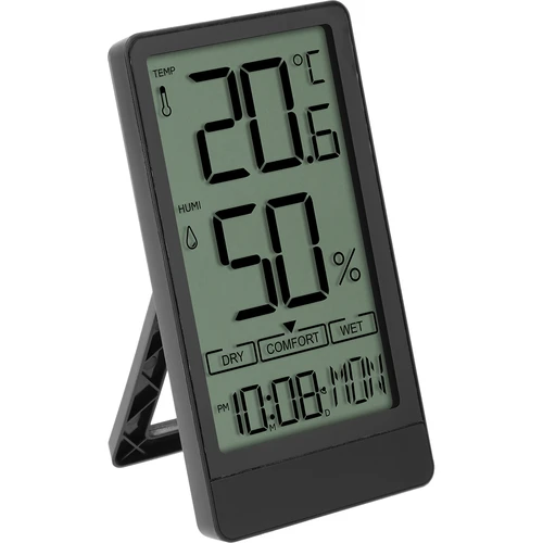 Soens elektroniskais istabas termometrs, melns