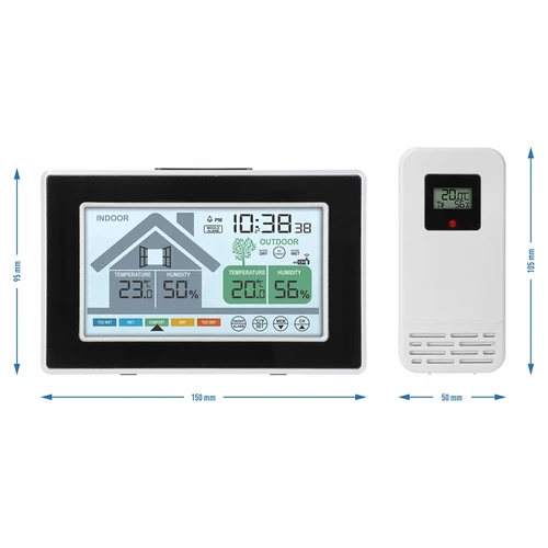 Soens zīmola meteoroloģiskā stacija – elektroniska, ar bezvadu ārējo sensoru - 6