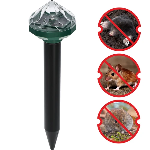 Solārais kurmju atbaidītājs ar LED lampu - 6